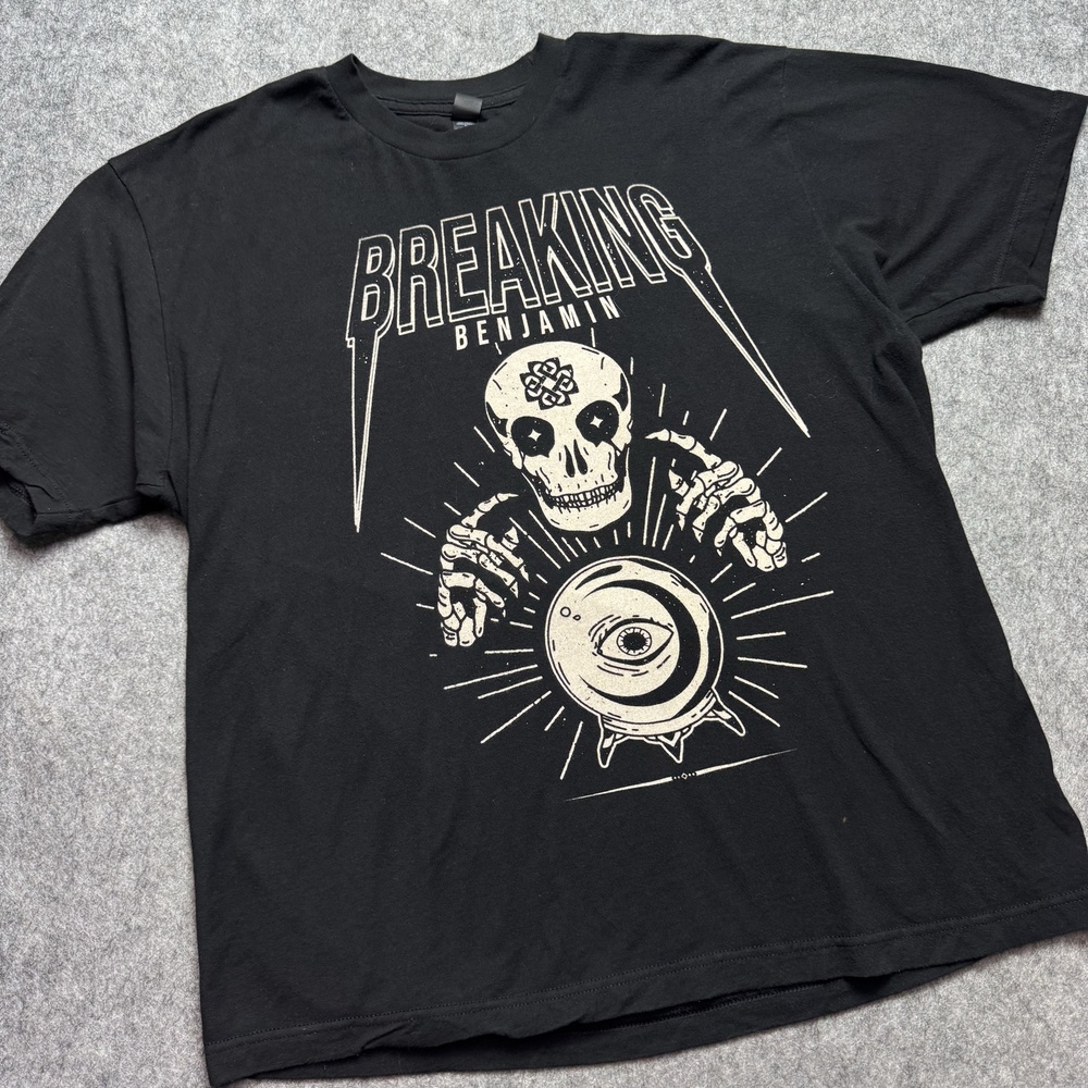 Breaking Benjamin Shirt Mens XL Black Tultex Rock Band Graphic Concert DBL Sided